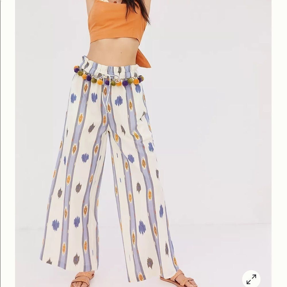 New Anthropologie Ollari Pom Pom Wide-Leg Pants XS #037